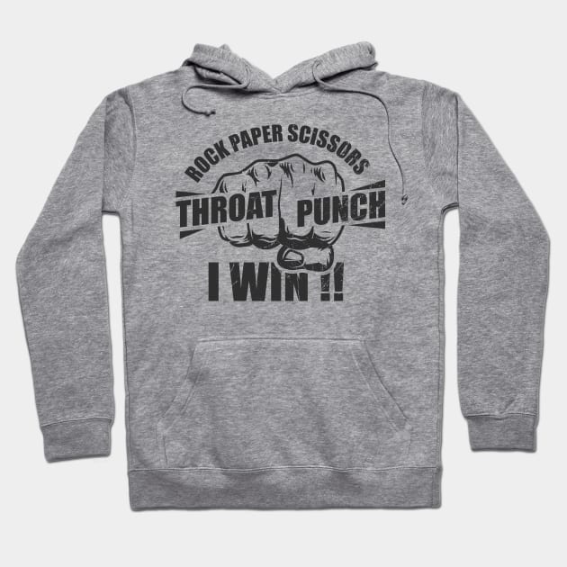 Rock Paper Scissors if I Win Throat Punch Hoodie by Clawmarks
